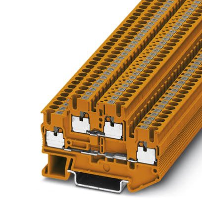 Phoenix Contact Multi-Level Terminal Block; PTTB 2.5 OG ; 20A; 600V; 1-Level; #26 - #12; Push-In Connection; Orange